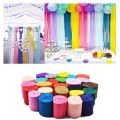 CRAPE PAPER RIBBON ROLLS FOR PARTY DECORATION ( PACK OF 12 RIBBONS ). 