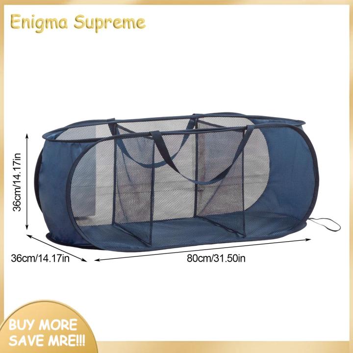 Enigma- Multi-compartment Laundry Basket 3 Compartment Mesh Laundry Basket Large Capacity Foldable Lightweight Design Portable Hamper with Handles for Dirty Clothes Buyers' Favorite Mesh Laundry Hamper