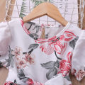 Humor Bear  Summer Dress for Girls Large Flower Pattern Pleated Dress Children's Dresses Girls. 