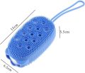 1 Pc - Silicone Exfoliating Silicone Body Scrubber Shower Brush- Hygienic Shower Loofah Sponge Alternative for Deep Clean & Soft Skin - Silicone Body Brush and Silver Infused Silicone Body Brush - Random color. 