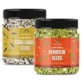 GreenFinity Raw Pumpkin, Sunflower Seeds for Eating Protein and Fibre Rich Food For Immunity Booster Diet Food Pack of 2 - 250g (JAR Pack). 