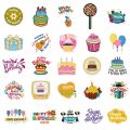 Happy Birthday Stickers Aesthetic Cartoon Notebook Car Laptop Notebooks Kids Toys Phone Cases Planner Skateboard Kids' Luggage. 