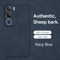 Lenuo For vivo Y19s Sheepskin Leather Shockproof Case Luxury Matte Back Cover. 