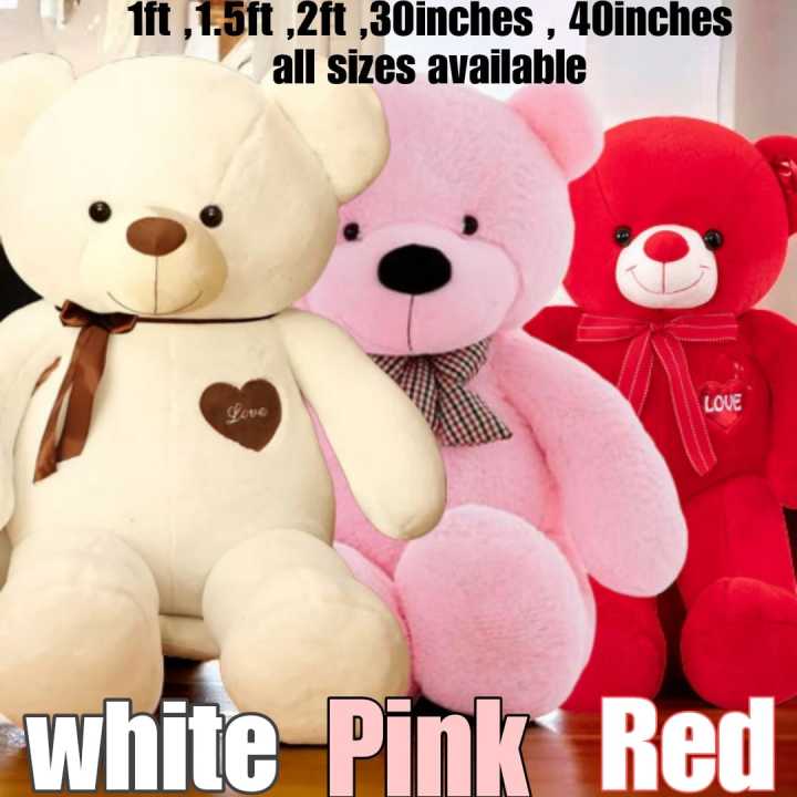 Teddy Bear 1ft ,1.5ft ,2ft ,30inch ,40inch Soft Toys for Kids, Birthday Gift for Girls,boys Wife,Girlfriend,Husband (RED,WHITE,PINK)