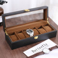 6/10/12 Slot Black PU Leather Watch Storage Box. 