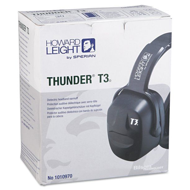 Howard Leight by Honeywell Thunder Series T3 Dielectric Safety Earmuff (1010970) Black T3 earmuffs Protect your ears from surroundings