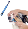 pertty Three Sided Pet Toothbrush Dog Brush Addition Bad Breath Tartar Teeth Care Dog Cat Cleaning Mouth. 