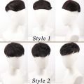 Invisible False Daily Bald Foreheads Black Heat Resistant Fiber Replacement Brown Natural Male Short Straight Wig Human Hair Wigs Nightclub Bar Wig Hairline Men's Toupee. 