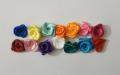 Assorted Mini Satin Rose Ribbon Rosettes Fabric Flowers - 100 Pieces. 