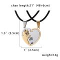 Animal Pendant Black Cat Stitching Necklace Friendship Heart Shape Gold White Cat Cute Couple Jewelry Necklace. 