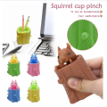 Evil Squirrel Compression Toy, Stress Relief Toy, Squeeze Squirrel Cup Children's Toys, Evil Decompression Tree Stumps, Rubber Fidget Toy-Random Color. 