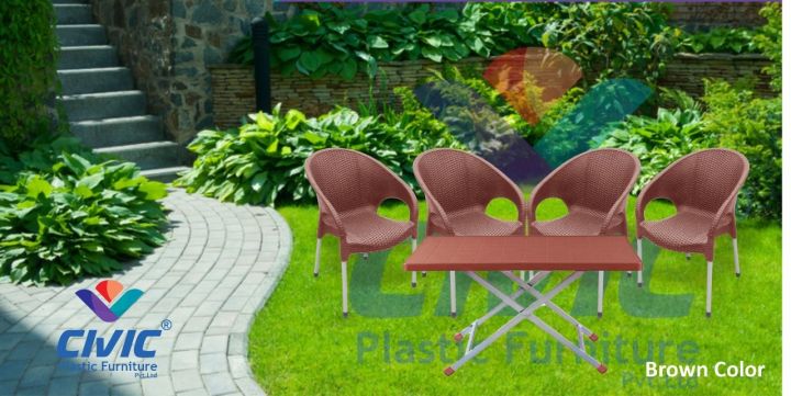 plastic chair set sofa Style 4+1