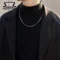 Unisex Necklace Stylish Titanium Steel Snake Chain Necklace Trendy Collarbone Jewelry for Men Women Fashionable Black Top Accessory Ideal for Southeast Asian Buyers Elegant Necklace. 