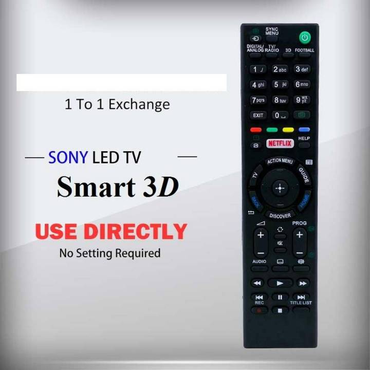 SONY Universal Remote for LCD & LED TV Smart with NETFLIX Button work All Models