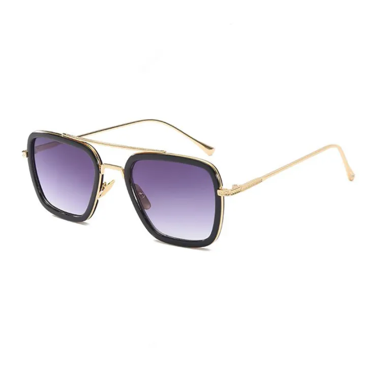 Tony%20Stark%20Square%20Sunglasses%20-%20Iron%20Man%20Sun%20Glasses%20Vintage%20Square%20Metal%20Frames%20-%20Image%202