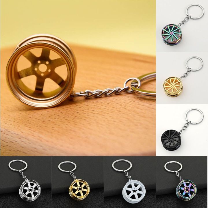 Creative Alloy Car Wheel Keychain Wheel Hub Tire Rim Key Holder Mini ...