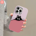 Creative Lovely Cartoon Black Rabbit Cat Couple Case for Realme Note 50 C67 C55 C51 C15 C53 C25Y C30 C55 C12 C25s C25 C21Y 5i 8i 6i 5 5s C11 C20 C20A Luxury Plating Metal Soft Case. 