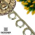 Fancy Sequence Coin Lace | 1 yard | Mate Gold Color |- FCL-05. 