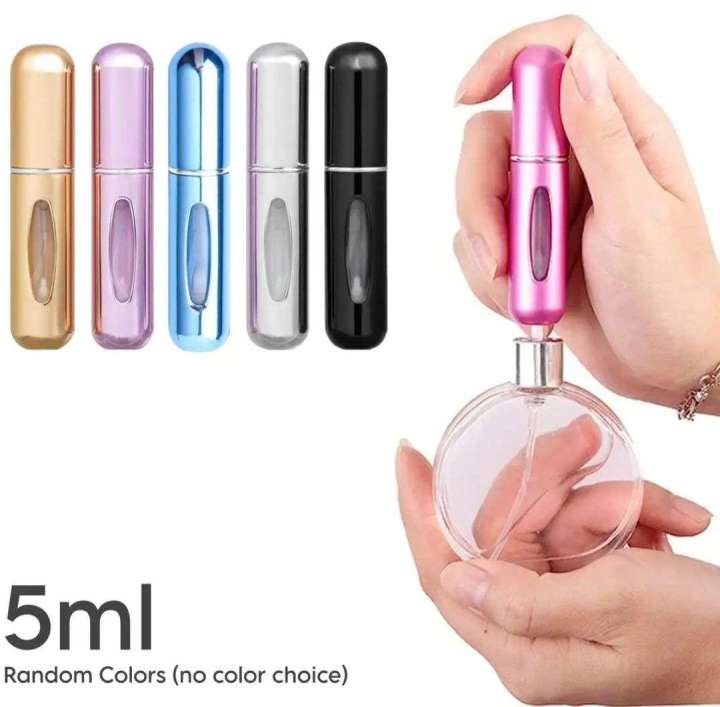 pack of 2 Multicolor 5ML Mini Refillable Perfume Atomizer Bottle For Travel, Pocket Perfume Bottle, Portable Refillable Perfume Bottle