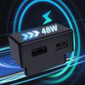 Power Adapter OBD OBD Adapter Charging Wall Adapter USB Type-C OBD Car Charger Dual Heads Fast Charging OBD Plug Ports Extender Phone. 