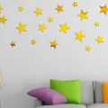 Self-Adhesive Wall Art, Acrylic Stars, Home Decoration Items, Wall Decoration Items, Small Decoration Pieces. Gold Acrylic Stars Home wall decor wall art shining stars golden. 