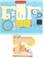 EDUCATIONAL WOODEN HAND GENERATOR BELT DRIVE STEM TOY FOR KIDS (DIY TYPE). 