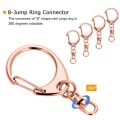 50 Pcs Rose Gold Keychain, Spring Snap Key Ring with Chain and Jump Rings, DIY Key Chain Parts for Craft Hang Buckle. 