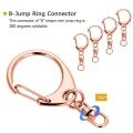50 Pcs Rose Gold Keychain, Spring Snap Key Ring with Chain and Jump Rings, DIY Key Chain Parts for Craft Hang Buckle. 