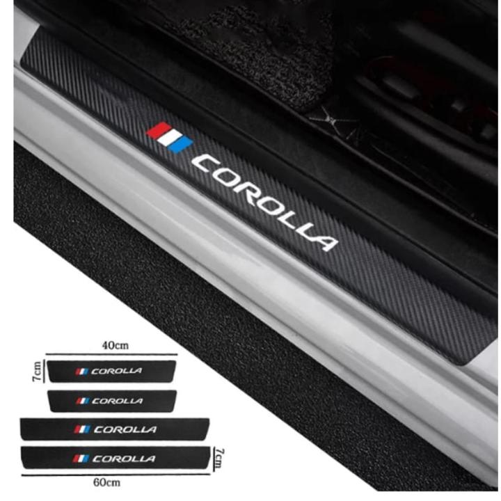 4PCS Carbon Fiber Car Door Sill Guard Protected Stickers For Toyota Corolla Sport Accessories