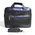 [Kashif Luggage] Men's Large Microfiber Leather 15.6” Briefcase Laptop Business Bag (CB1-Black). 