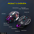 PRO Gaming Mouse RGB with 3200dpi - Breathing LED USB Wireless Optical Computer Mouse with 6 Buttons & Braided Wire including Side Buttons - Mouse with FREE Mouse Pad for laptop, PC, Gaming & Office Use by FunBug. 