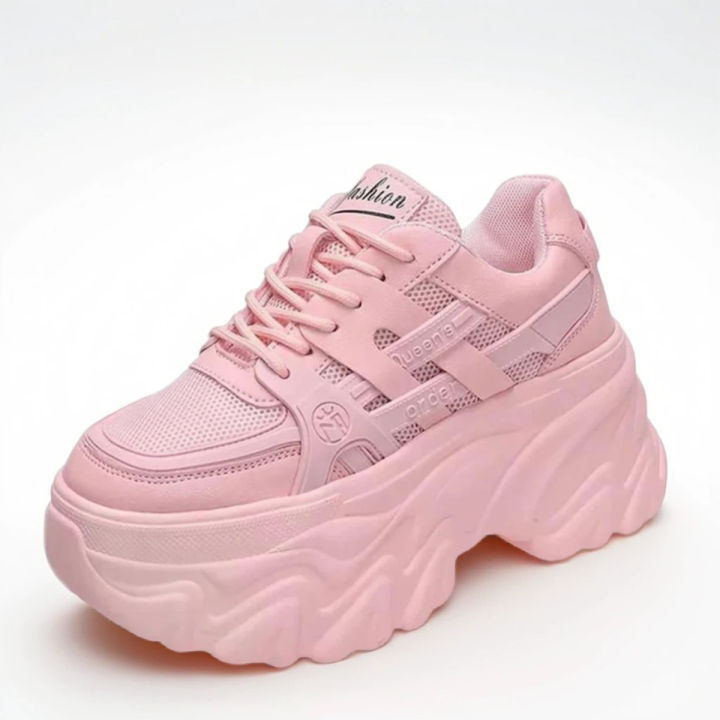 Trendy High Heel Sneakers for Women and Girls - Wedge Shoes, Comfortable and Fashionable
