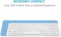 Anker Ultra Compact Slim Profile Wireless Bluetooth Keyboard for iOS, Android, Windows and Mac with Rechargeable 6-Month Battery (White). 