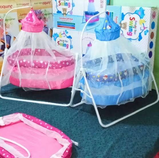 Baby Cradle Swing Cot For Home | Steel Jholi / Jhula / Jhola for Kids | Jhoola for Babies with Stand | Jhula with Net for avoiding Insects & mosquito for comfortable Sleeping