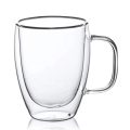 Double Wall Insulated Glass Cup 350ml, Borosilicate Glass Mugs/Cups For Tea, Coffee. 