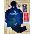 Men's Blue Pull & Bear Track Suite (Hoodies & Trouser). 