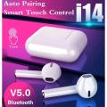 I14 TWS AIRPODS BLUETOOTH 5.0 EARPHONE EARBUDS TOUCH CONTROL BLUETOOTH EARBUDS. 