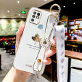 For Infinix Hot 10 Back Cover with Lanyard + Wristband Fashion Shiny Maple Leaf Plating Bumper Stand Holder Case Camera Protection Soft Silicone Mobile Phone Cases. 
