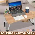 Portable Folding Laptop , Study Table Desk , Flexible & Multipurpose , Wooden Foldable laptop Desk for Bed/ Sofa, Tea Serving Table Stand. 