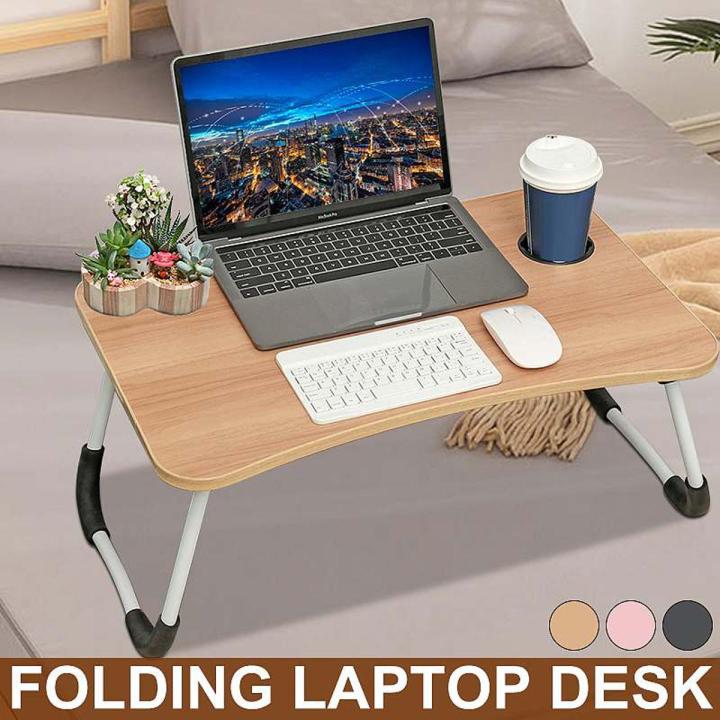 Portable Folding Laptop , Study Table Desk , Flexible & Multipurpose , Wooden Foldable laptop Desk for Bed/ Sofa, Tea Serving Table Stand