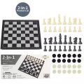 2 in 1 Travel Magnetic Chess and Checkers Board Game (Foldable). 