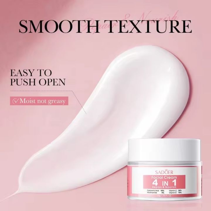 SADOER%204%20In%201%20Facial%20Cream%20Repair%20Nourishing%20Whitening%20Moisturizing%20Skin%20Care%20Anti%20Wrinkle%20Anti%20Aging%20Hyaluronic%20Acid,%20Nicotinamide,%20Vitamin%20C,%20E%20Face%20Cream%20SD02495%20-%20Image%204