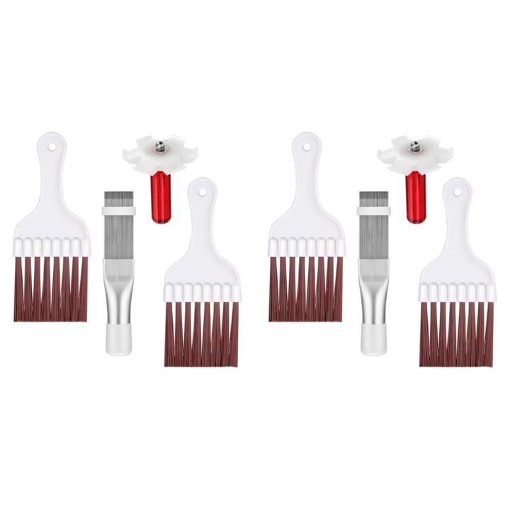 Radiator Repair Tool-4 x Plastic air conditioning condenser fin cleaning brush 18 x 7.5cm
2 x Condenser fin straightener cleaner
2 x Stainless steel fin cleaner for air cooler 14.5 x 2cm-White & silver