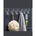 Self Adhesive Transparent 6 hooks Wall Hook Strip. 