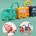 3 Pcs Learning Key Lock Numbers Matching Train Toy For Kids - 3 Pcs Key Lock Train - Multicolor. 