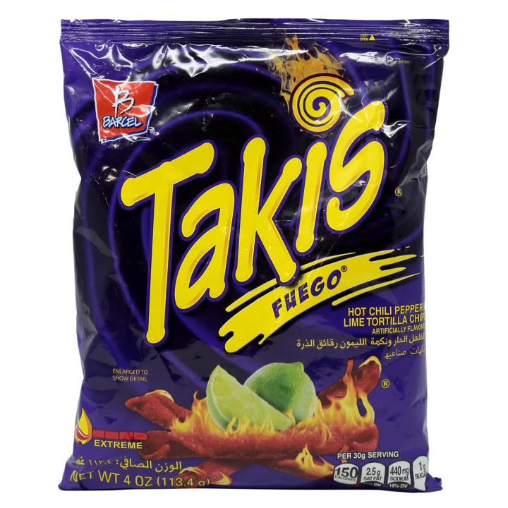 Takis Fuego Hot Chili Pepper & Lime Tortilla Chips 113 GM Pack