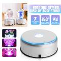 Home decoration 4" Unique Rotating Crystal Display Base Stand 7 LED White Light + DC. 