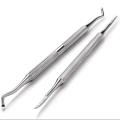 (Pack of 2) Professional Stainless Steel Cuticle Spoon Pusher Double-end Nail Cleaner Toenail Dirt Remover Tool for Men and Women (Silver), Professional Safe Nail Treatment Pedicure Tool Kit Under Nail Cleaner Tools Pain Relief. 