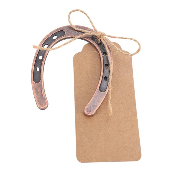 20Pcs Good Lucky Horseshoe Wedding Favors with Kraft Tags Rustic Horseshoe Gifts for Vintage Wedding Party Decorations