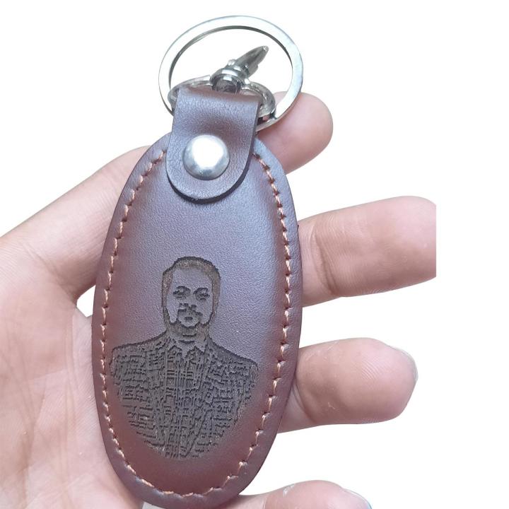 CUSTOMIZE NAME AND PICTURE ENGRAVED KEYCHAIN WITH BOX PACKING (PERFECT GIFT TO SEND YOUR FATHER , HUSBAND , FIANCE OR ANY ONE)